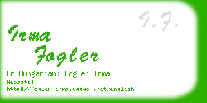irma fogler business card